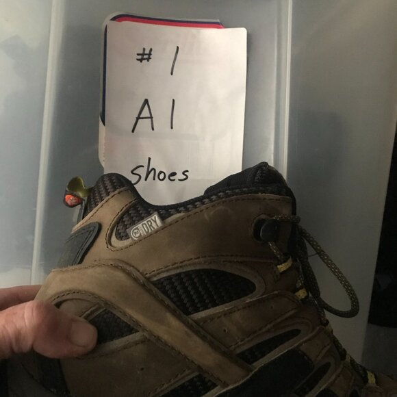 Merrell Dry Work Mid Boots ASTM Steel Toe Tan Leather & Mesh Men's 8.5/42 - Picture 10 of 10